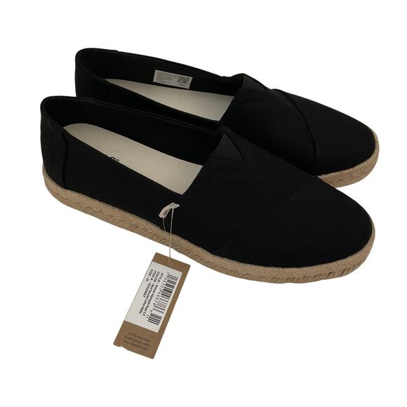 TOMS Women’s Alpargata Rope 2.0 Recycled Cotton Slubby Slip Ons - 10 - NEW - Picture 1 of 7